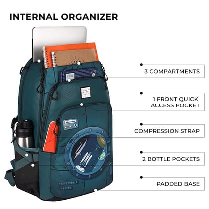 Gear Astronomer 37 L Large Water Resistant School Bag/College Bag/Casual Backpack/Daypack/Travel Backpack/Kids Bag for Boys/Girls