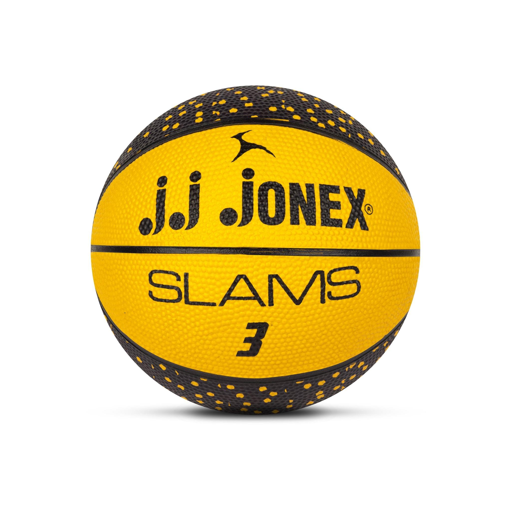 JJ JONEX Kids Basketball Slamz for Indoor-Outdoor Size 3 Yellow (MYC)