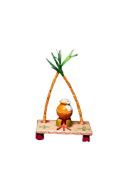 Handcrafted Wooden Pongal Decoration Set for Home and Office