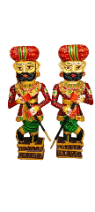 Exquisite Handcrafted Wooden Soldier Figurines - Set of 2 - Home Decor Showpiece