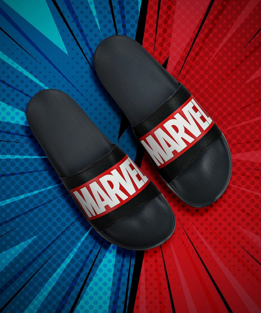 Marvel x Paragon Men's Casual Sliders for Men with Comfortable Sole & Sturdy Straps