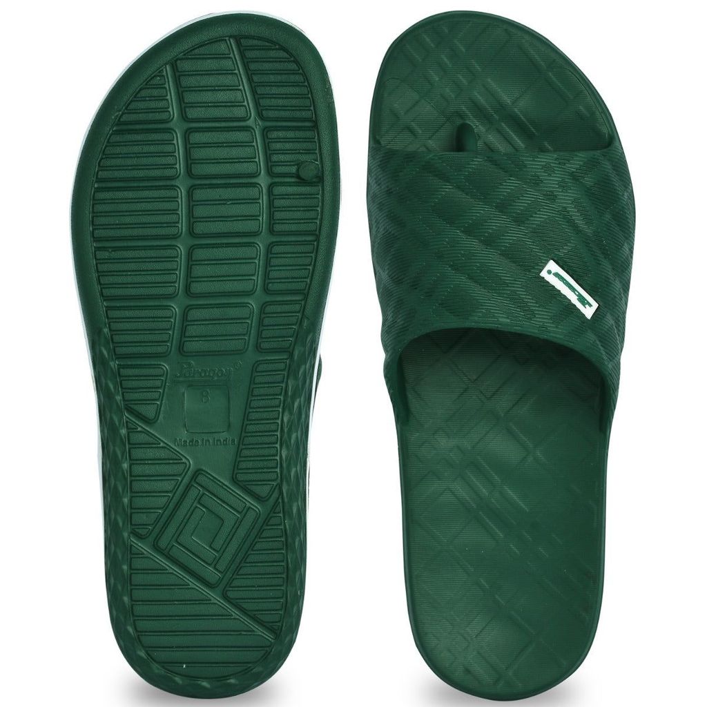 Elegant Men Paragon Men Green Sliders (K3402G-OGN) 2025 at ShopCircuit | ONDC