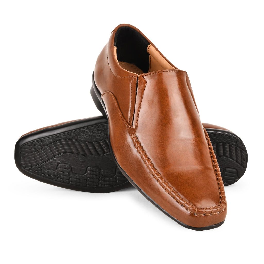 Trendy Men Paragon Tan Formal Slip-On Shoes for Men 2025 at ShopCircuit | ONDC