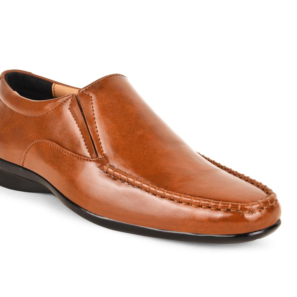 Trendy Men Paragon Tan Formal Slip-On Shoes for Men 2025 at ShopCircuit | ONDC