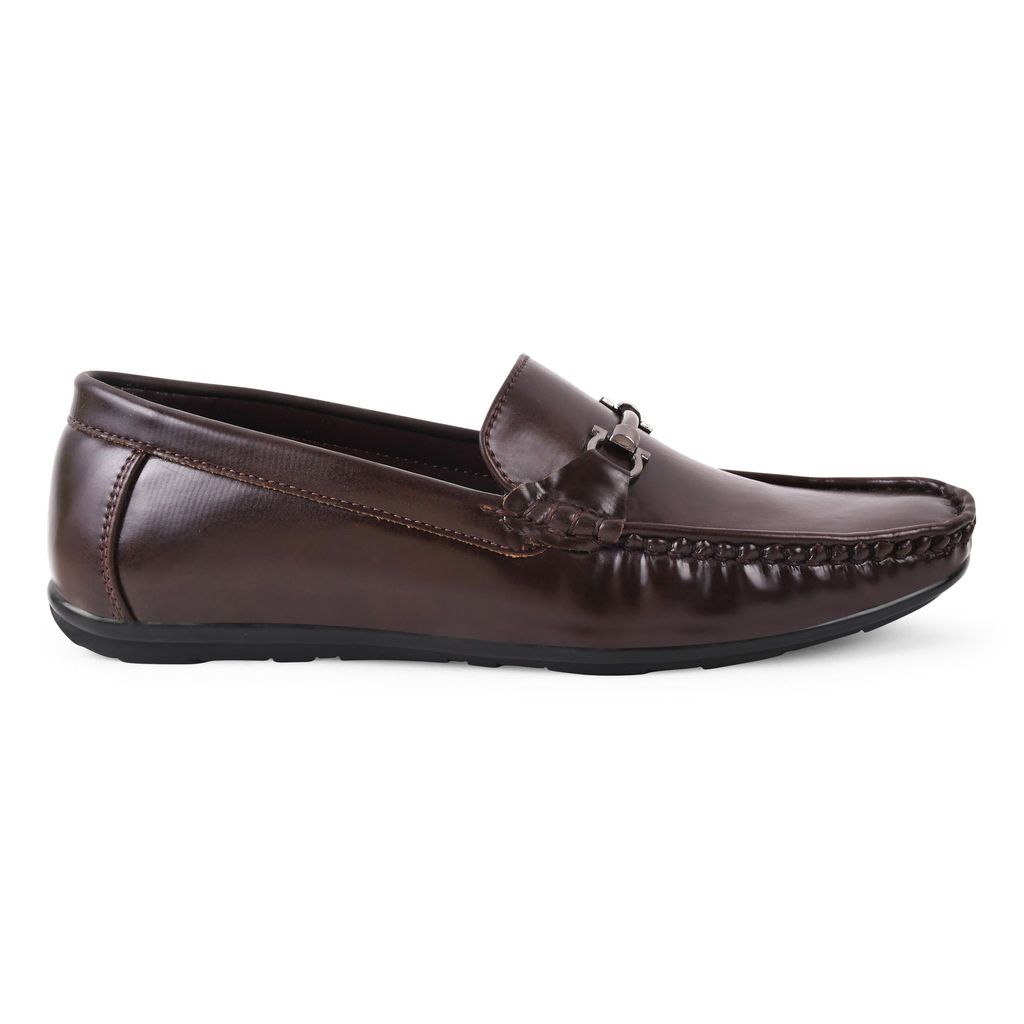 Luxurious Men Paragon Brown Formal Slip-On Loafers for Men with Metal Accents 2025 at ShopCircui