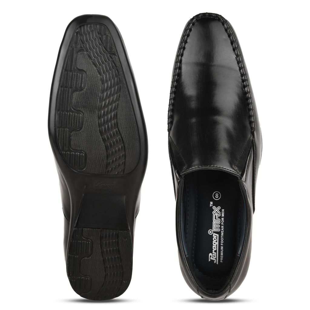 Latest Men Paragon Black Formal Slip-On Shoes for Men 2025 at ShopCircuit | ONDC