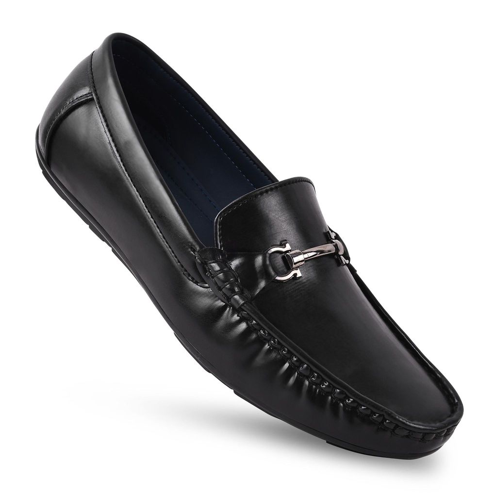 Sophisticated Men Paragon Black Formal Slip-On Loafers for Men with Metal Accents 2025 at ShopCi