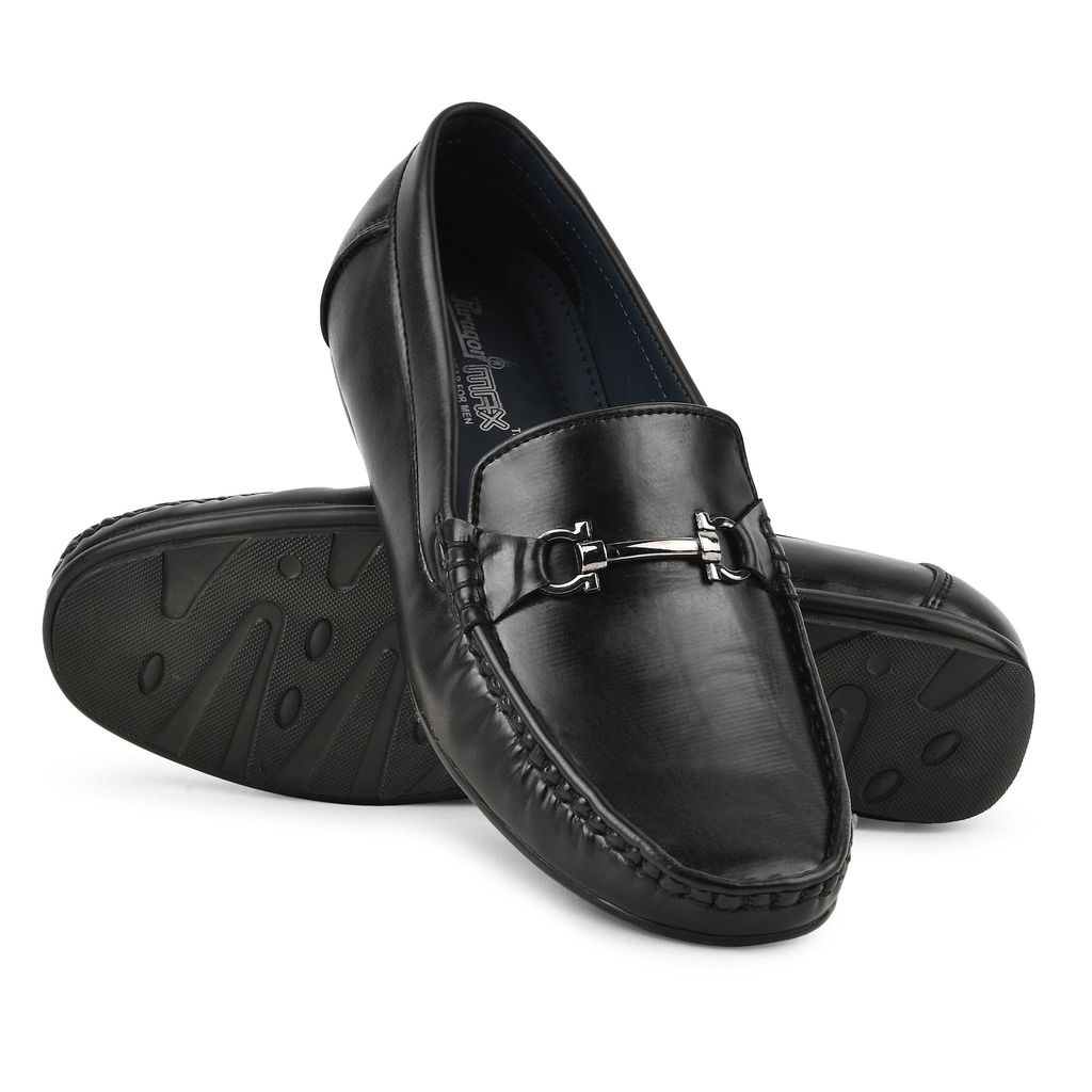 Trendy Men Paragon Black Formal Slip-On Loafers for Men with Metal Accents 2025 at ShopCircuit |