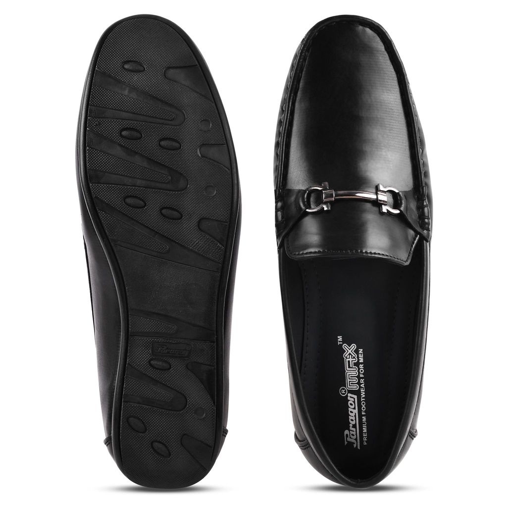 Trendy Men Paragon Black Formal Slip-On Loafers for Men with Metal Accents 2025 at ShopCircuit |