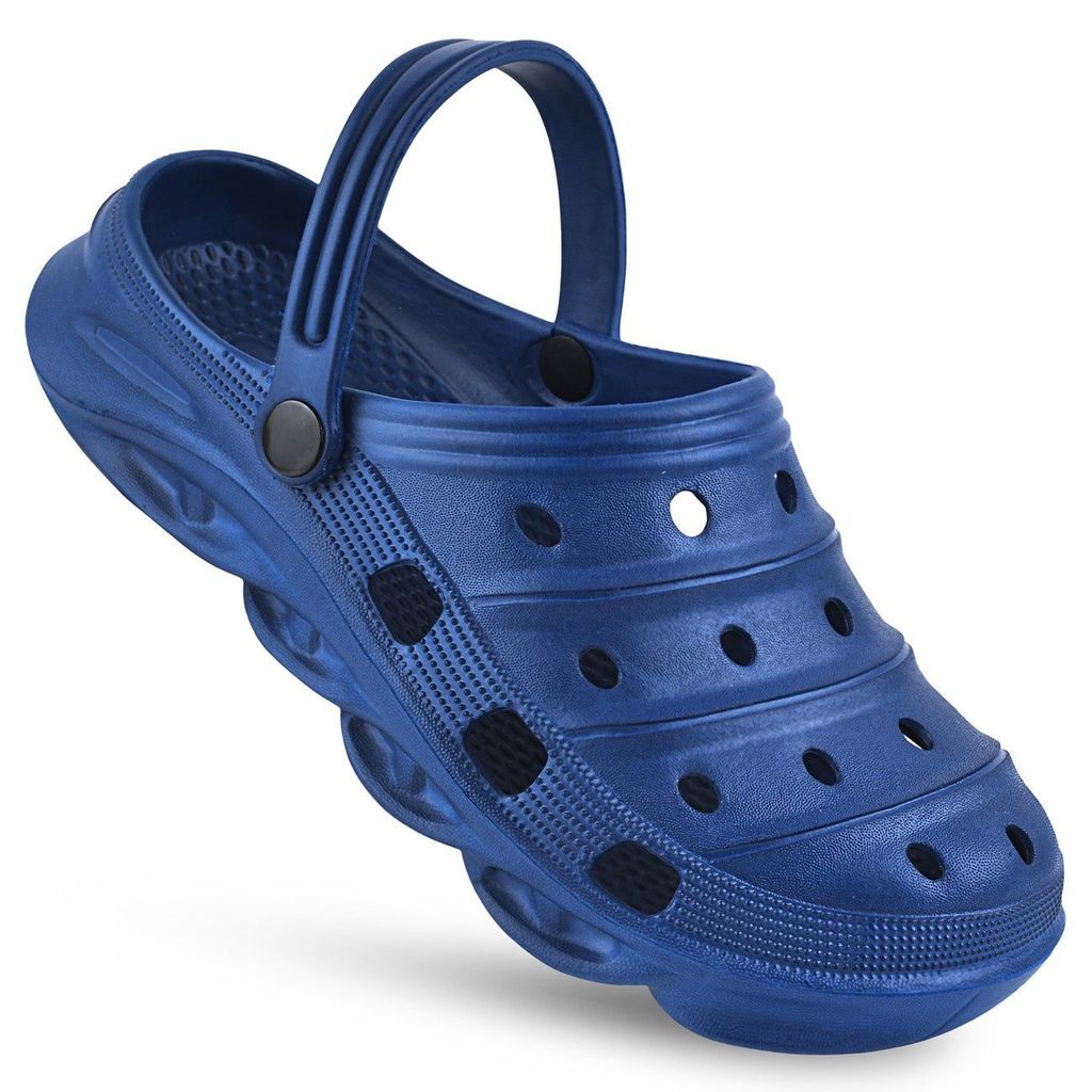 Chic Men Paragon Navy Blue Ultra-Comfortable Self-Design Clogs for Men 2025 at ShopCircuit | OND