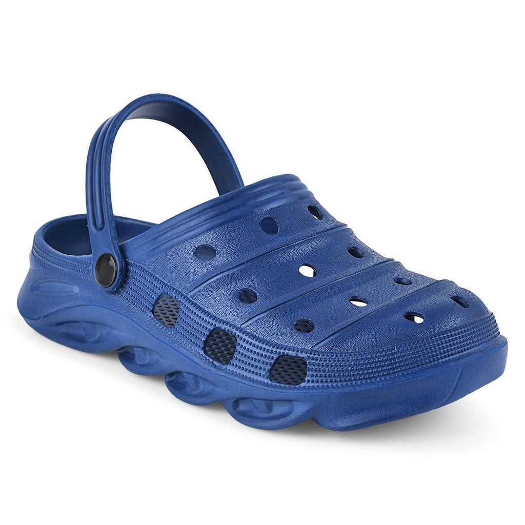 Chic Men Paragon Navy Blue Ultra-Comfortable Self-Design Clogs for Men 2025 at ShopCircuit | OND