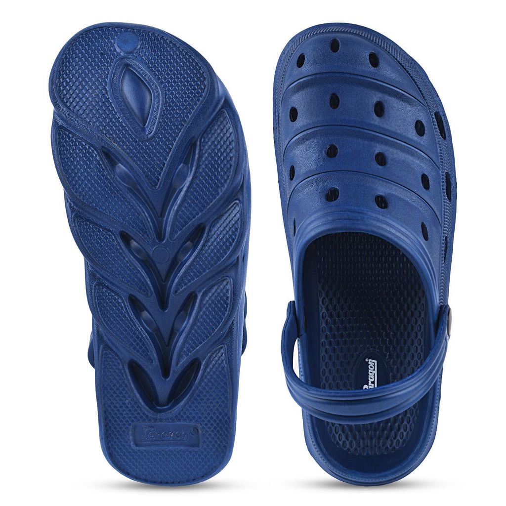 Chic Men Paragon Navy Blue Ultra-Comfortable Self-Design Clogs for Men 2025 at ShopCircuit | OND