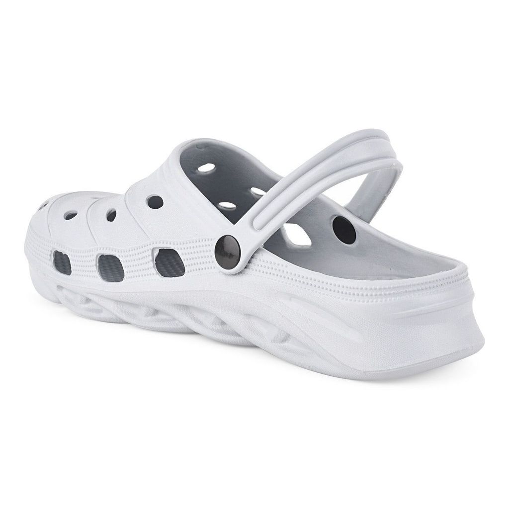Luxurious Men Paragon Light Grey Ultra-Comfortable Self-Design Clogs for Men 2025 at ShopCircuit