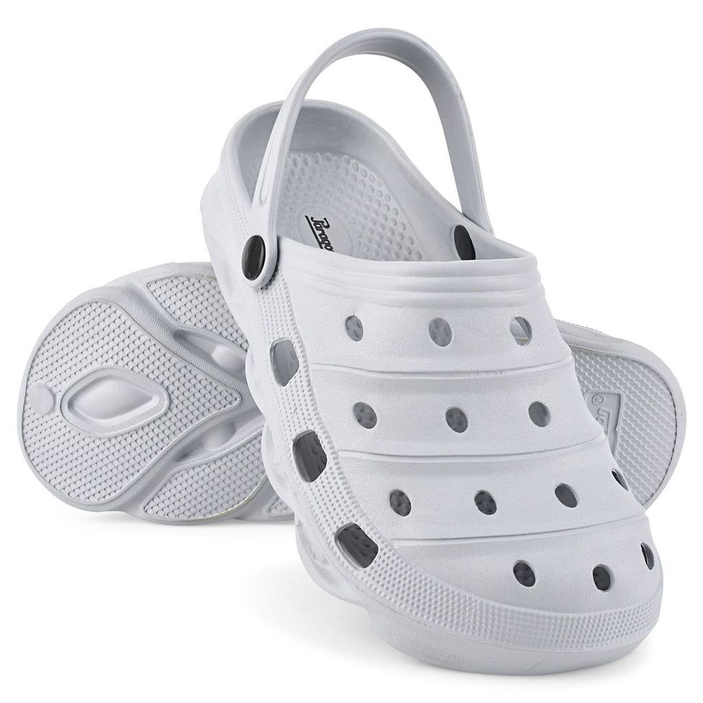 Paragon Light Grey Ultra-Comfortable Self-Design Clogs for Men