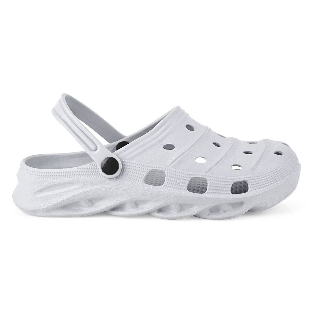 Paragon Light Grey Ultra-Comfortable Self-Design Clogs for Men