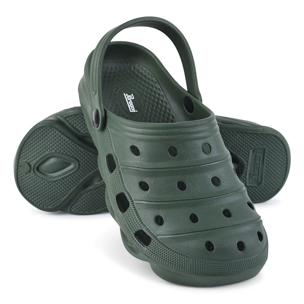 Stylish Men Paragon Olive Green Ultra-Comfortable Self-Design Clogs for Men 2025 at ShopCircuit 