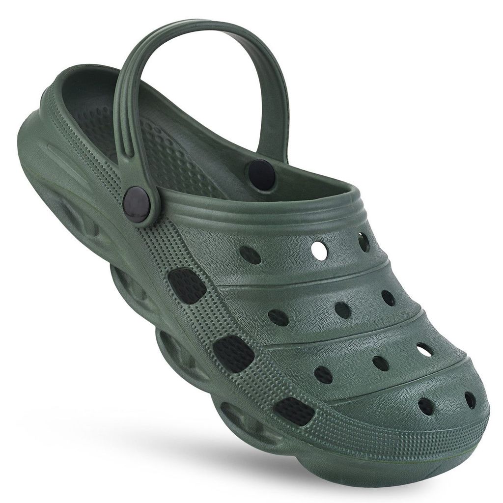 Stylish Men Paragon Olive Green Ultra-Comfortable Self-Design Clogs for Men 2025 at ShopCircuit 