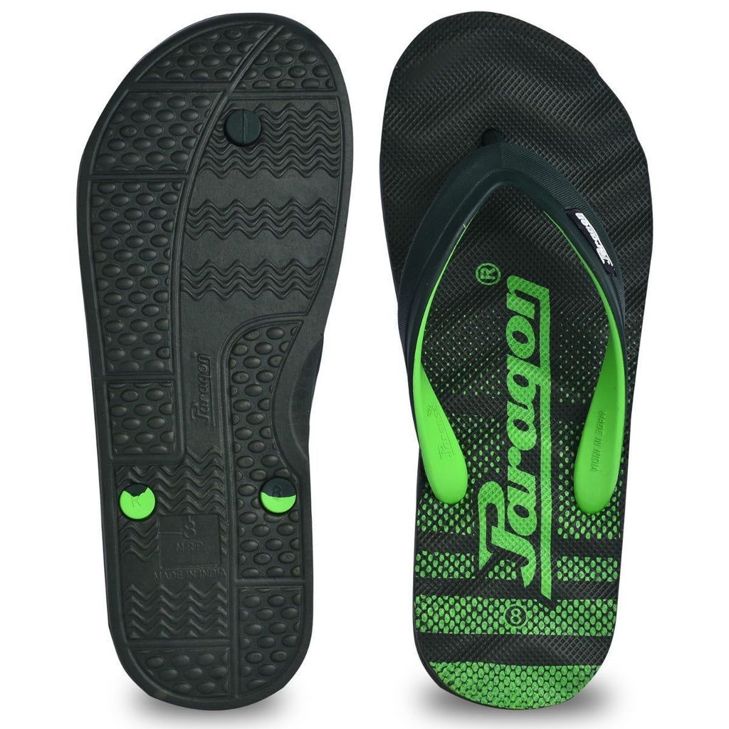 Top Men Paragon Lightweight Textured Olive Green Casual Flip Flops for Men 2025 at ShopCircuit |