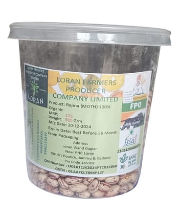 Organic Rajma (MOTH) 100%, 500 Grm