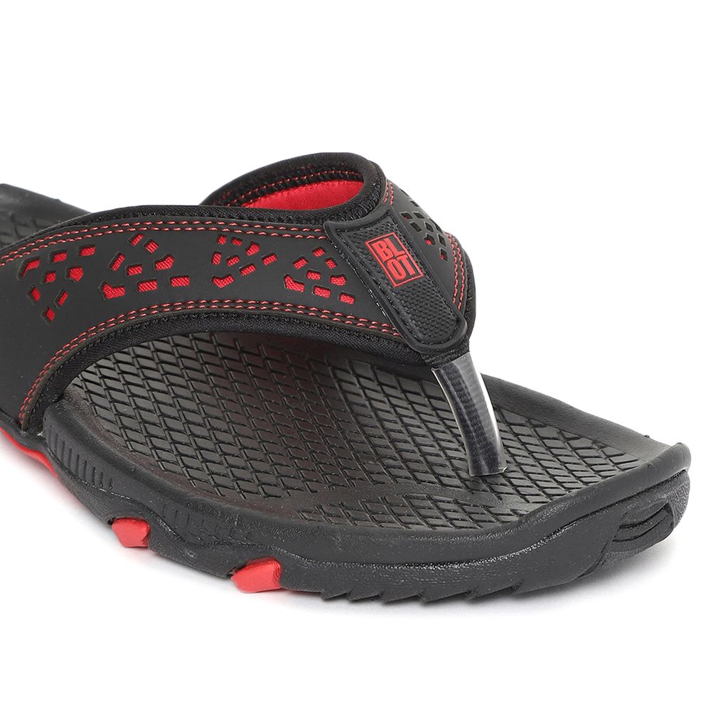 Affordable Men Paragon Black and Red Ultra-Durable Everyday Flip Flops for Men 2025 at ShopCircu