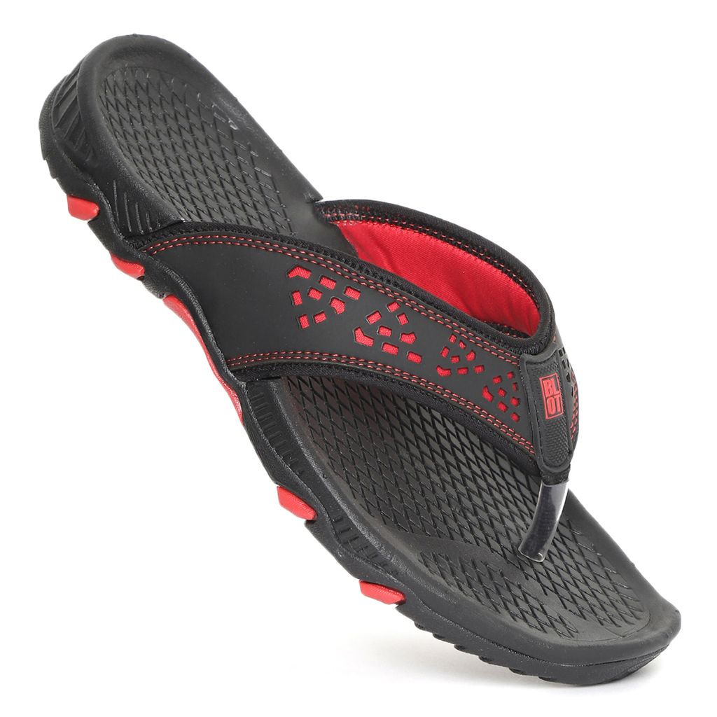 Affordable Men Paragon Black and Red Ultra-Durable Everyday Flip Flops for Men 2025 at ShopCircu