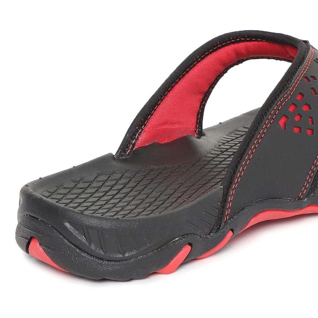 Affordable Men Paragon Black and Red Ultra-Durable Everyday Flip Flops for Men 2025 at ShopCircu