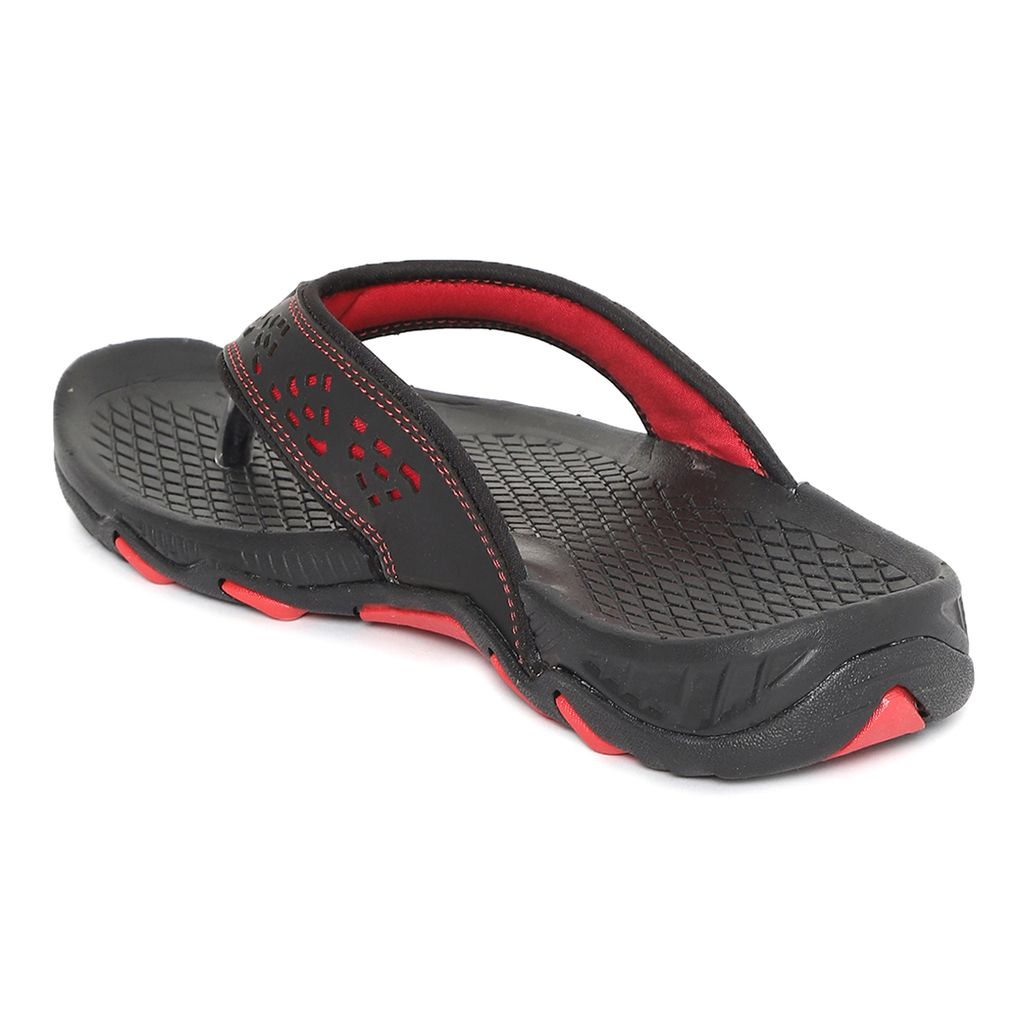 Affordable Men Paragon Black and Red Ultra-Durable Everyday Flip Flops for Men 2025 at ShopCircu