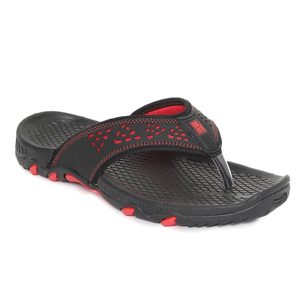 Affordable Men Paragon Black and Red Ultra-Durable Everyday Flip Flops for Men 2025 at ShopCircu