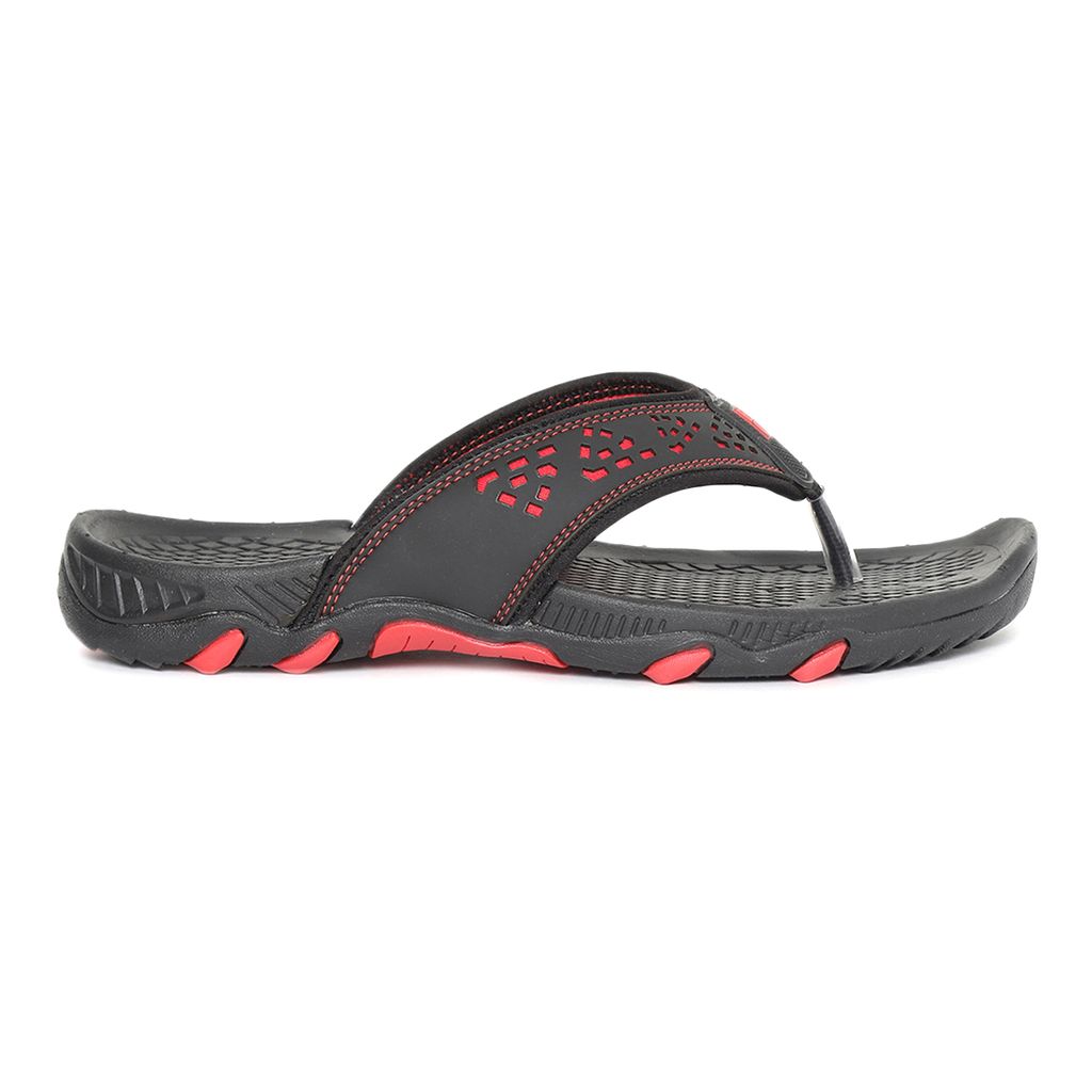 Affordable Men Paragon Black and Red Ultra-Durable Everyday Flip Flops for Men 2025 at ShopCircu