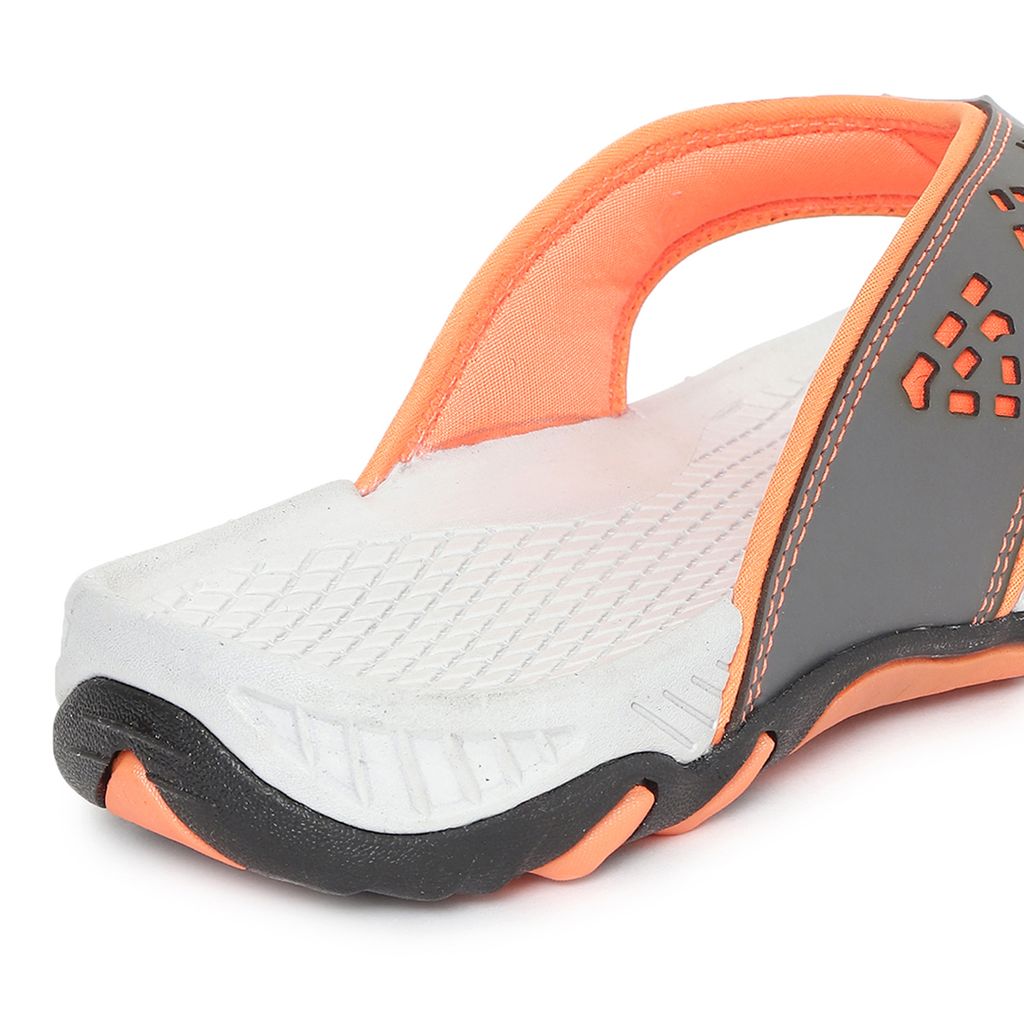 New Men Paragon Grey and Orange Ultra-Durable Everyday Flip Flops for Men 2025 at ShopCircuit | 