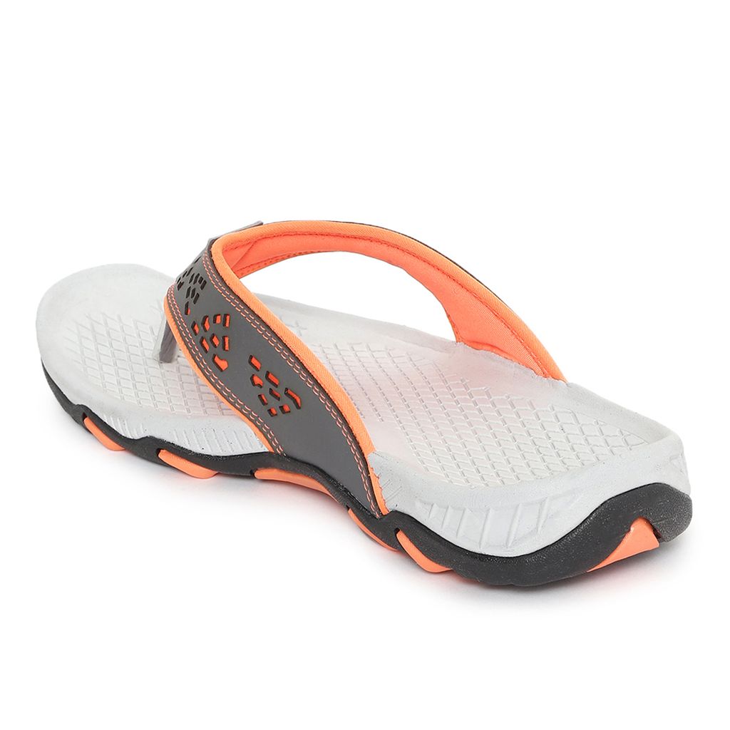 New Men Paragon Grey and Orange Ultra-Durable Everyday Flip Flops for Men 2025 at ShopCircuit | 