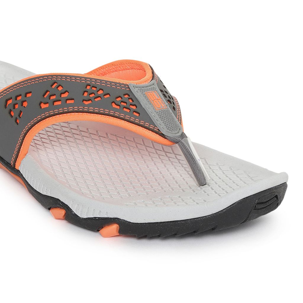 New Men Paragon Grey and Orange Ultra-Durable Everyday Flip Flops for Men 2025 at ShopCircuit | 