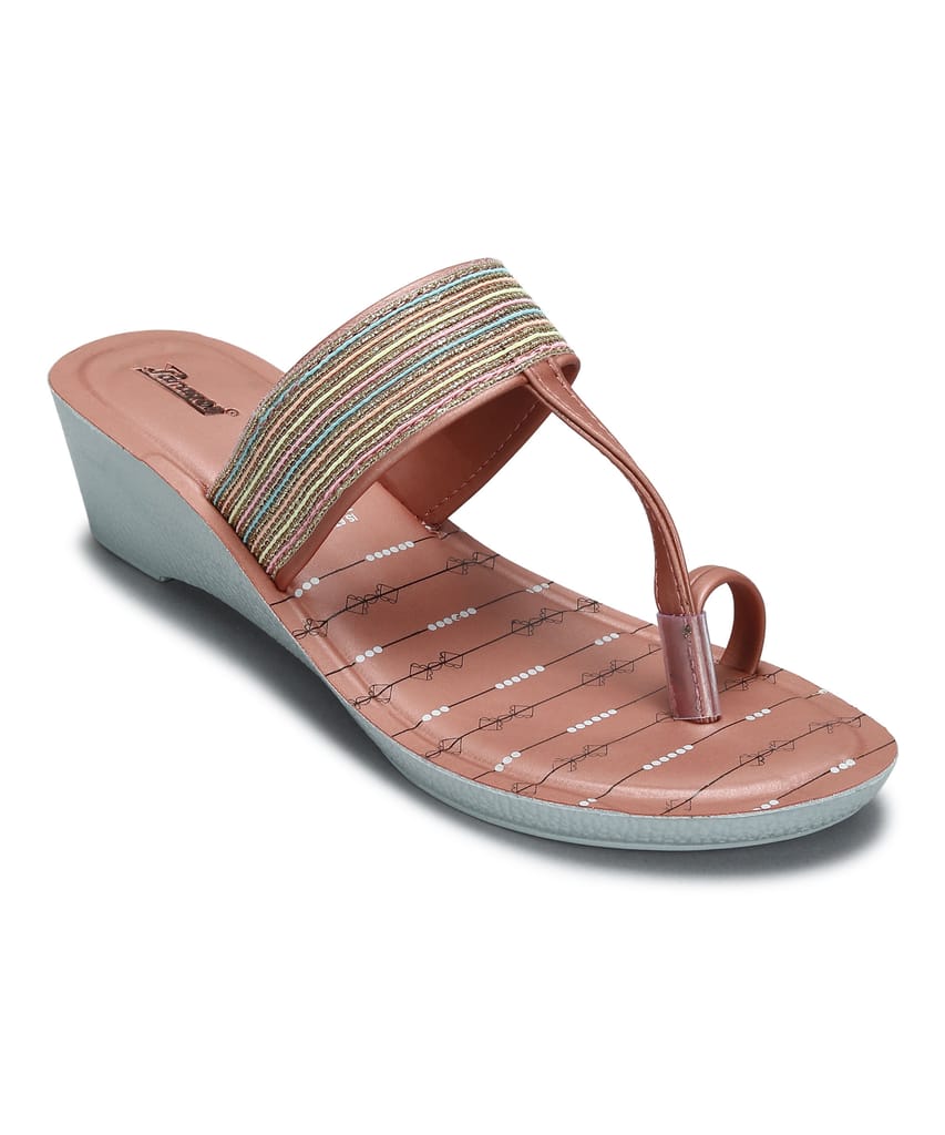 New Women Paragon Women's Peach Wedge Sandals with Cushioned Sole and Sturdy Construction for Ev New Women Paragon Women's Peach Wedge Sandals with Cushioned Sole and Sturdy Construction for Ev