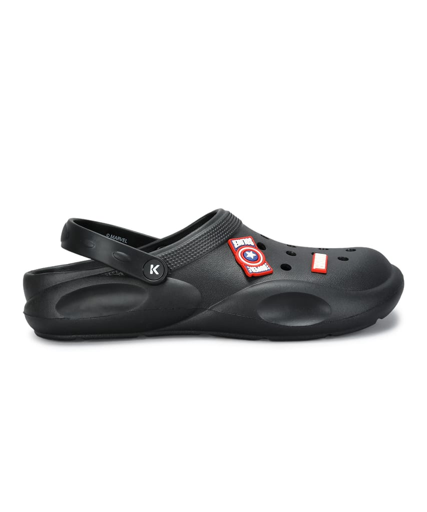 Paragon x Marvel Men's Black Clogs | Waterproof, Lightweight & Anti-Skid
