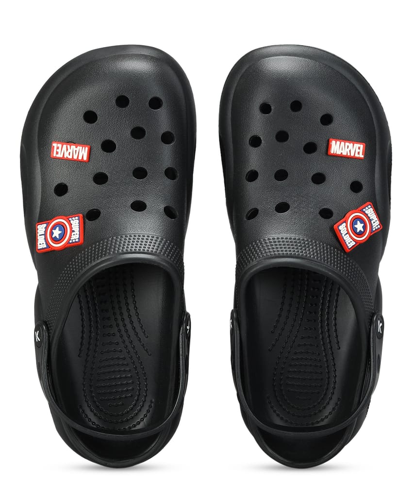 Paragon x Marvel Men's Black Clogs | Waterproof, Lightweight & Anti-Skid