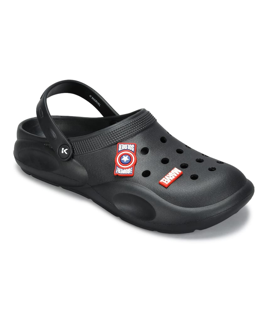Paragon x Marvel Men's Black Clogs | Waterproof, Lightweight & Anti-Skid