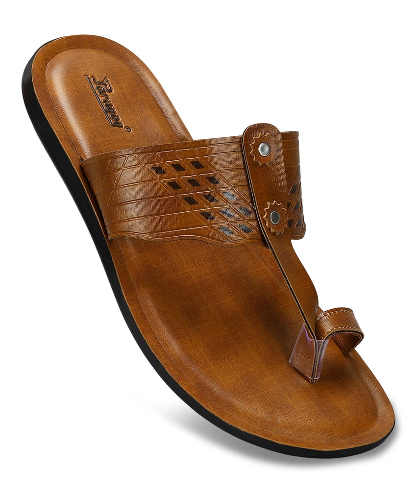 Premium Men Paragon Men's Slip-on Tan Sandals for Men | Comfortable Sole & Durable 2026 at ShopC