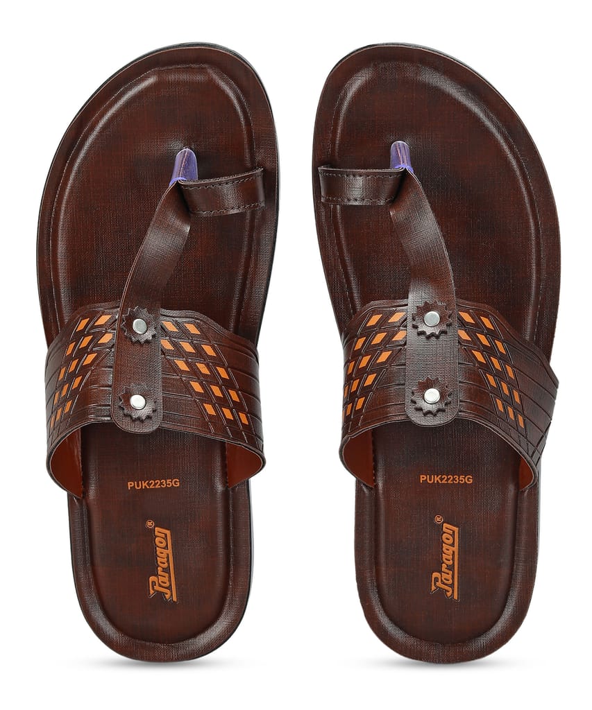 Premium Men Paragon Men's Slip-on Brown Sandals for Men | Comfortable Sole & Durable 2025 at Sho