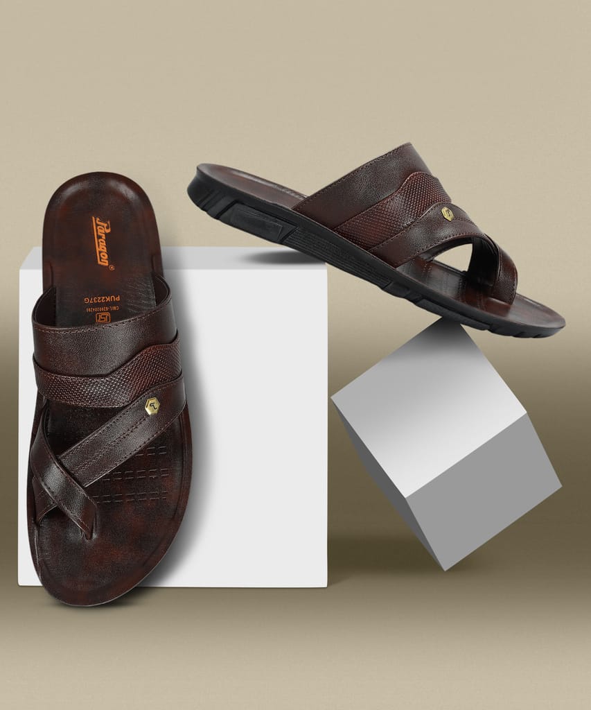 Trendy Men Paragon Men's Slip-on Brown Sandals for Men | Comfortable Sole & Durable 2025 at Shop