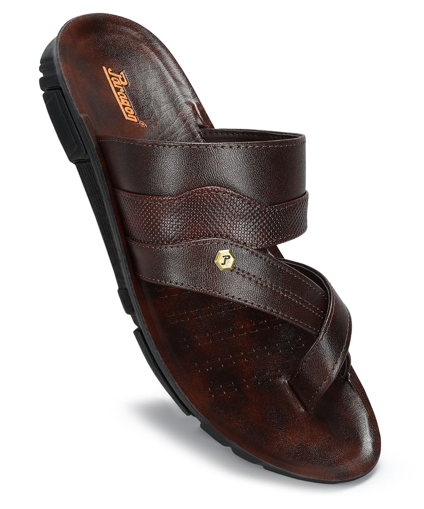 Trendy Men Paragon Men's Slip-on Brown Sandals for Men | Comfortable Sole & Durable 2025 at Shop