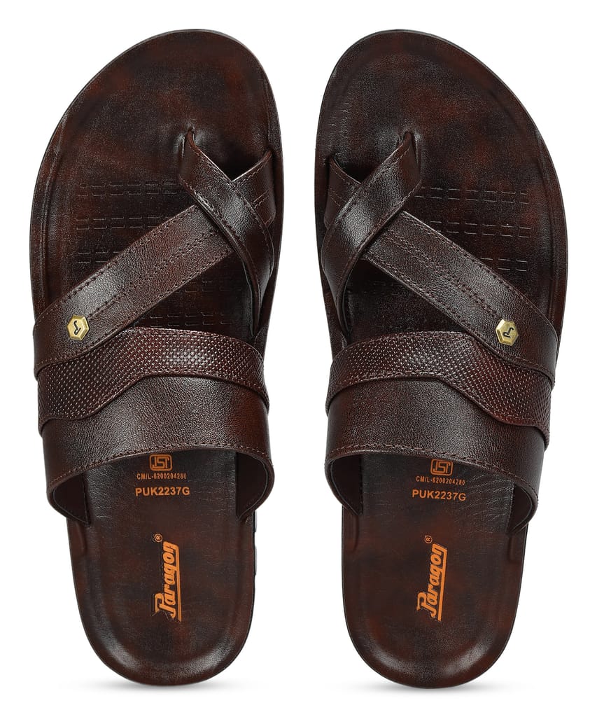 Trendy Men Paragon Men's Slip-on Brown Sandals for Men | Comfortable Sole & Durable 2025 at Shop