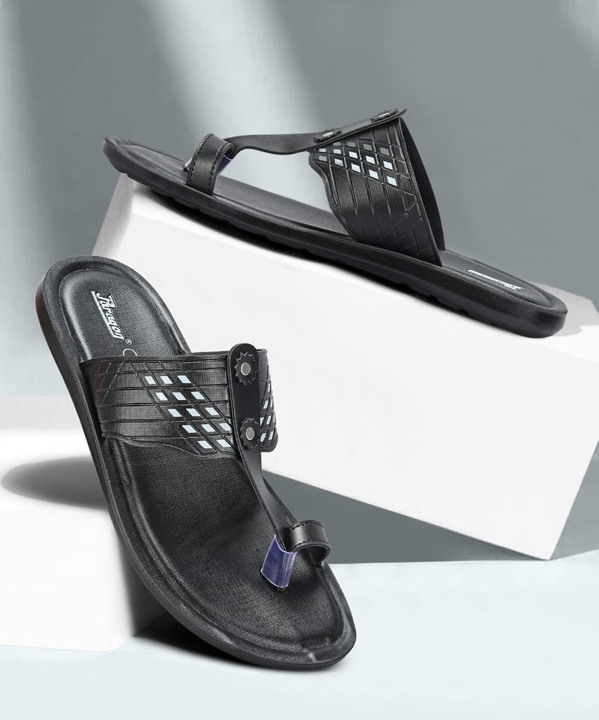 Exclusive Men Paragon Men's Slip-on Black Sandals for Men | Comfortable Sole & Durable 2025 at S