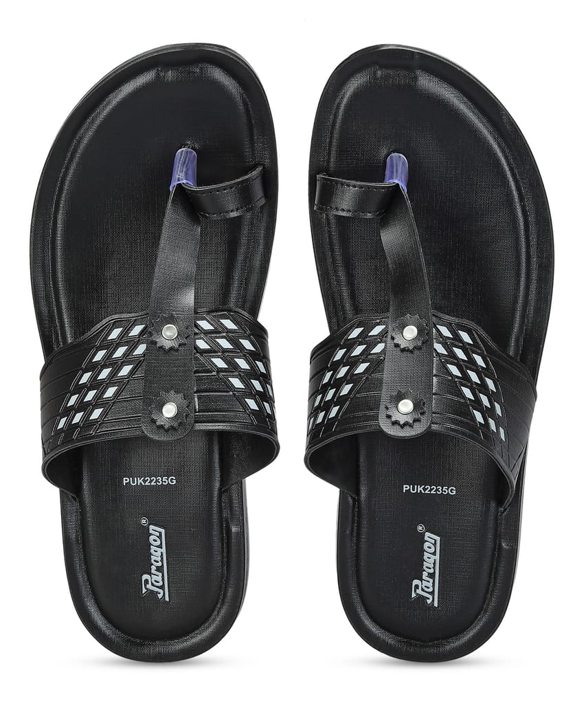 Exclusive Men Paragon Men's Slip-on Black Sandals for Men | Comfortable Sole & Durable 2025 at S