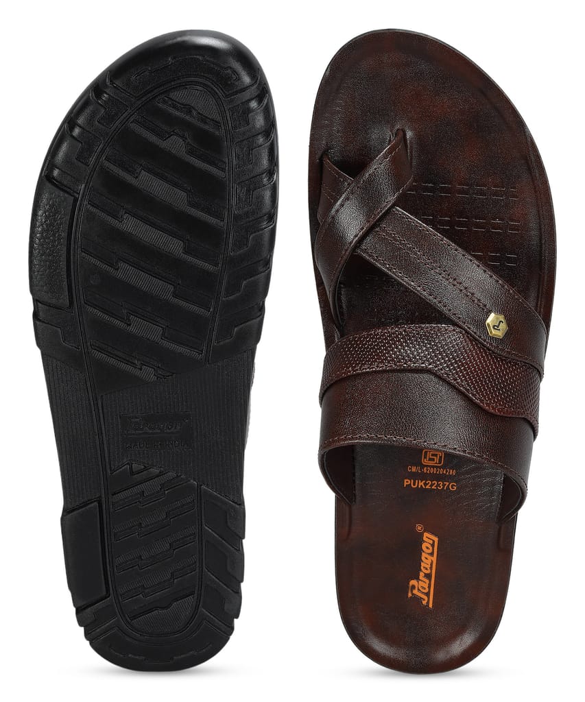 Trendy Men Paragon Men's Slip-on Brown Sandals for Men | Comfortable Sole & Durable 2025 at Shop