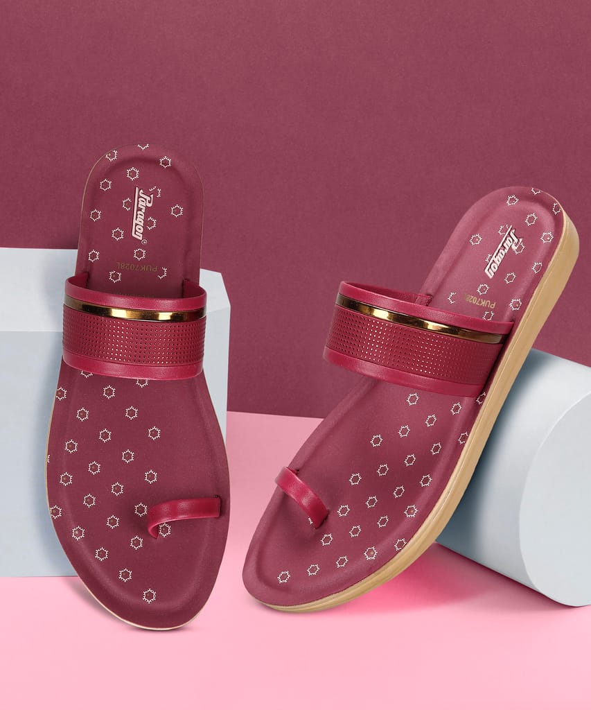 Affordable Women Paragon Women's Slip On Flat Maroon Sandals | Durable Dailywear Sandals 2025 at