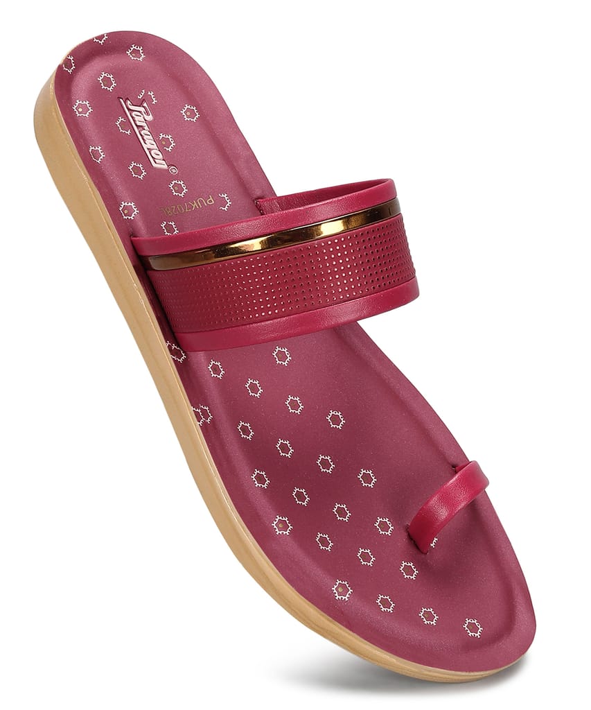 Affordable Women Paragon Women's Slip On Flat Maroon Sandals | Durable Dailywear Sandals 2025 at