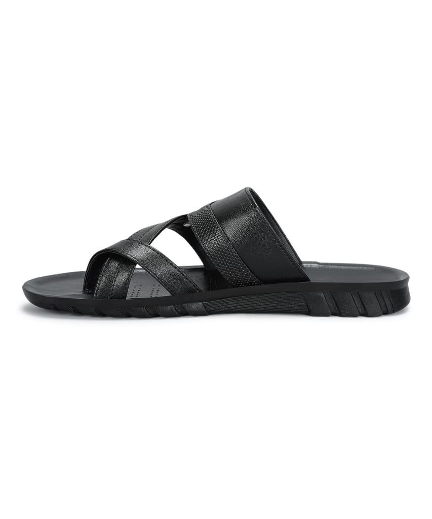 Chic Men Paragon Men's Slip-on Black Sandals for Men | Comfortable Sole & Durable 2025 at ShopCi