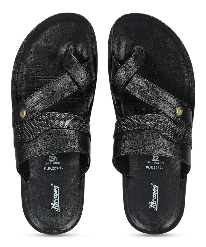 Chic Men Paragon Men's Slip-on Black Sandals for Men | Comfortable Sole & Durable 2025 at ShopCi