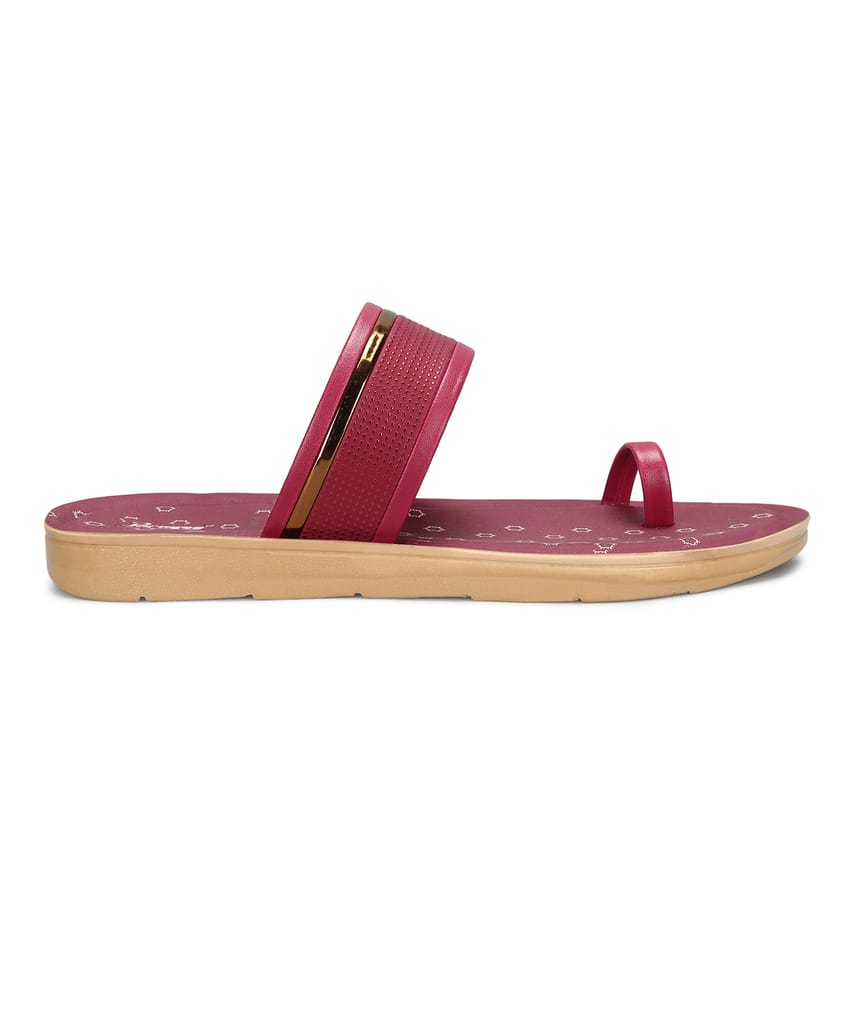 Affordable Women Paragon Women's Slip On Flat Maroon Sandals | Durable Dailywear Sandals 2025 at