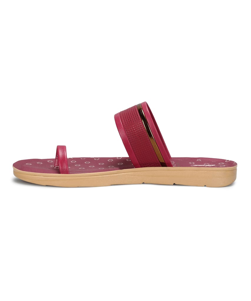 Affordable Women Paragon Women's Slip On Flat Maroon Sandals | Durable Dailywear Sandals 2025 at